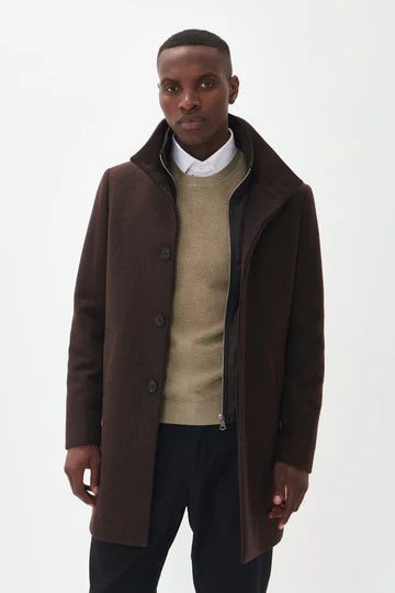 MATINIQUE HARVEY WOOL COAT - ESPRESSO