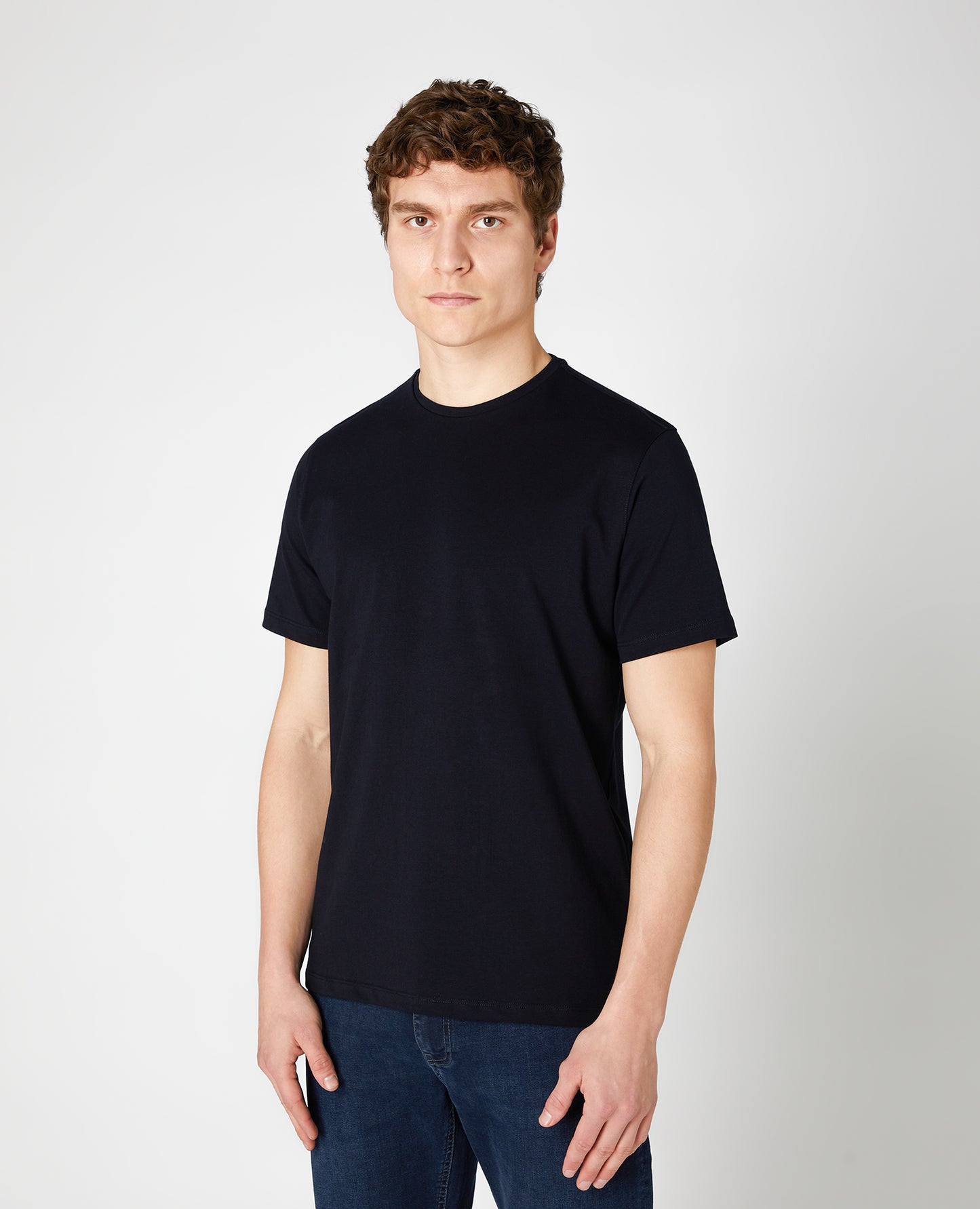 Remus Uomo Tapered Fit Black Cotton T-Shirt