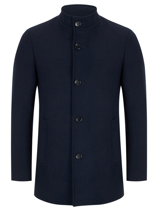 Remus Uomo Navy Tailored Coat