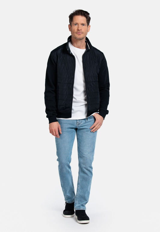 Baileys Navy Zip-Up Padded Jumper