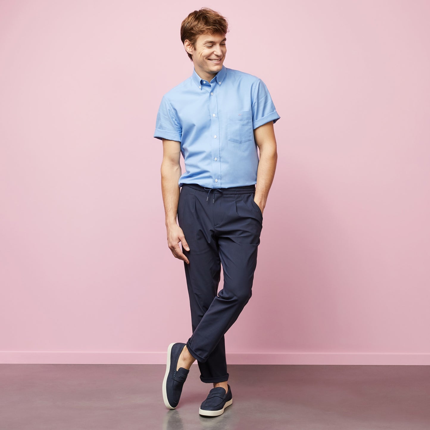Eden Park Short Sleeve Light Blue Cotton Shirt