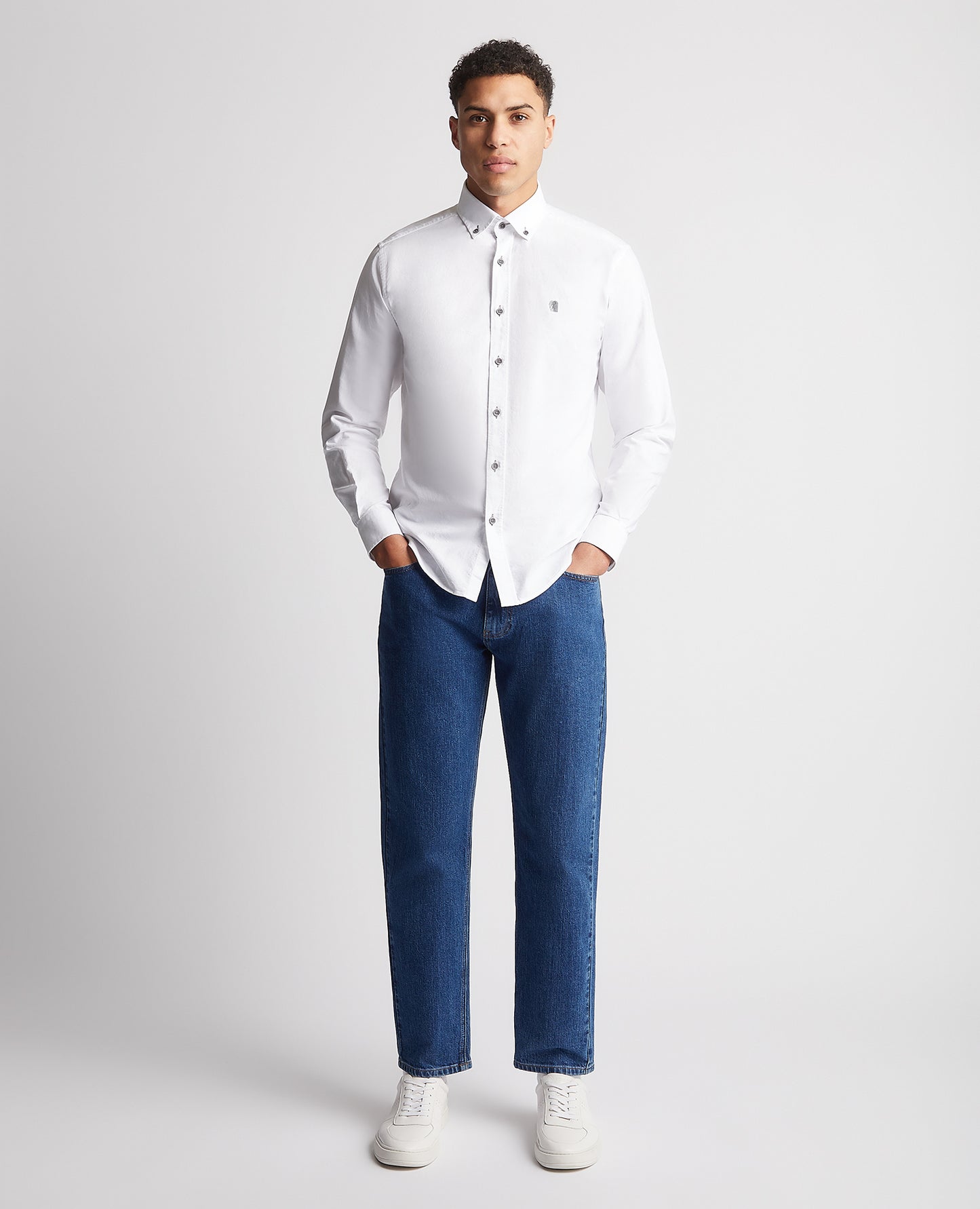 Remus Uomo White Long Sleeved Semi Formal Shirt