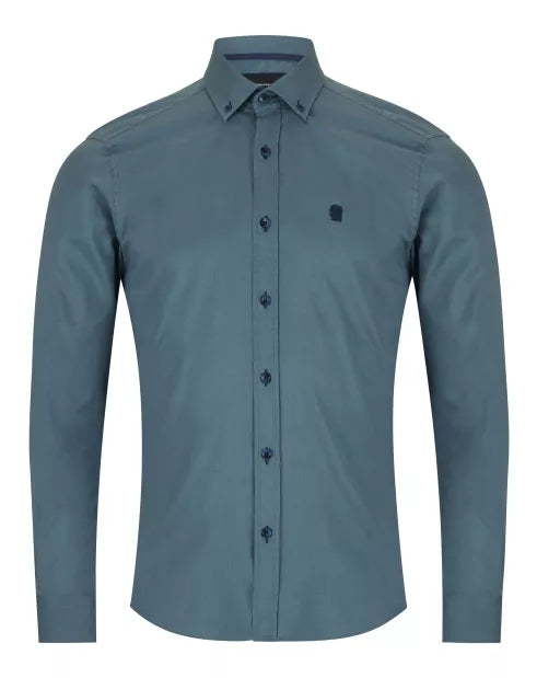 Remus Uomo Denim Blue Long Sleeved Casual Shirt