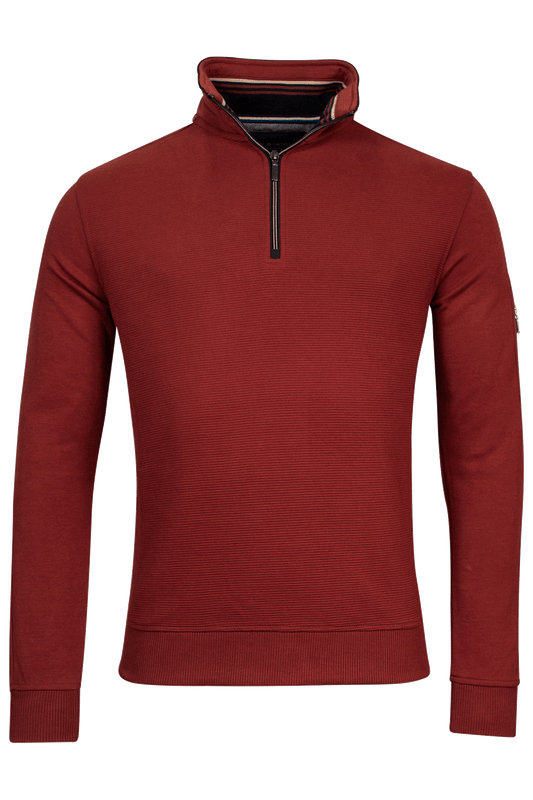 Baileys Brick Red Half Zip Jumper