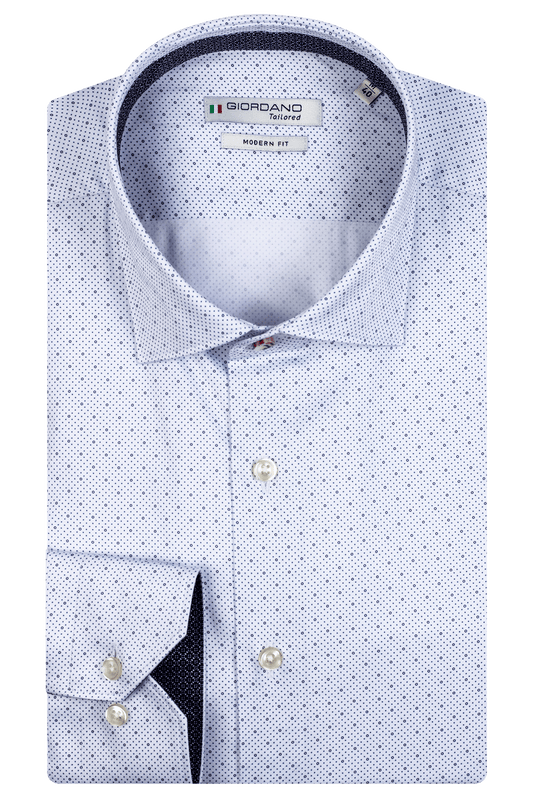 Giordano Blue and White Dot Cotton Shirt