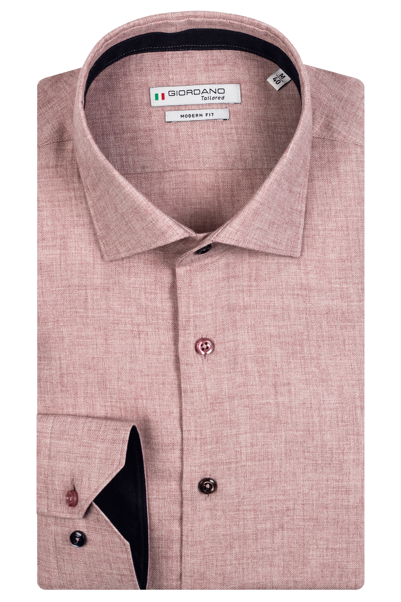 Giordano Pink Melange Cotton Shirt