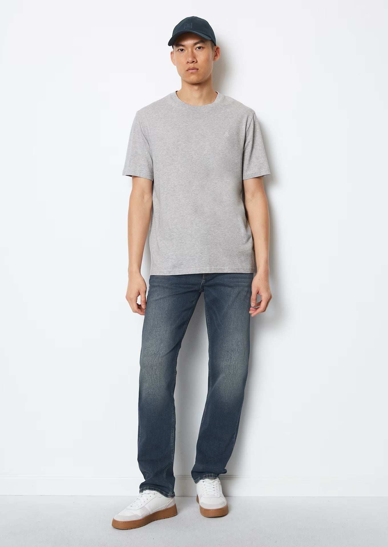 Marc O'Polo Grey Melange Round Neck T-Shirt