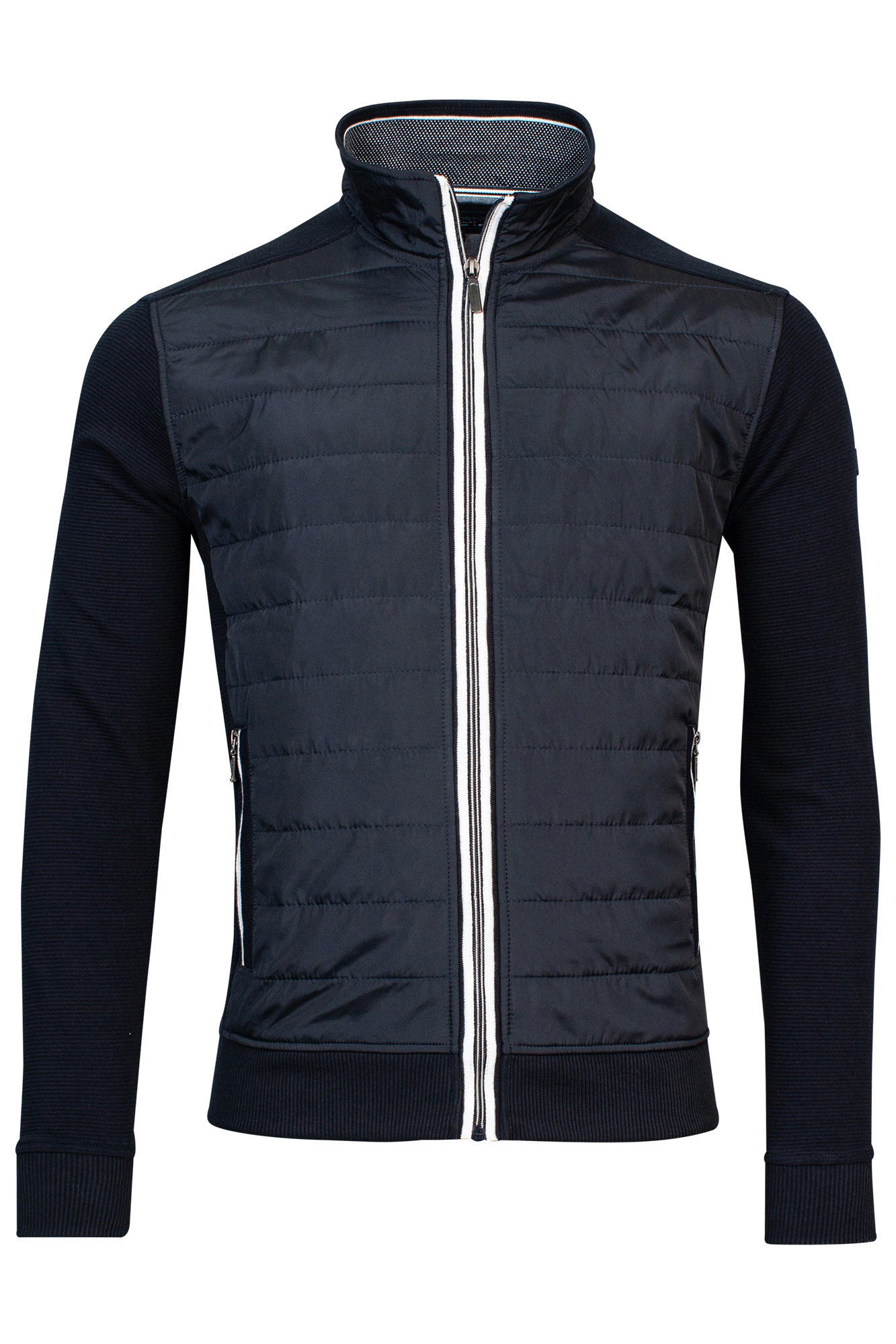 Baileys Navy Zip-Up Padded Jumper with Contrast Zip