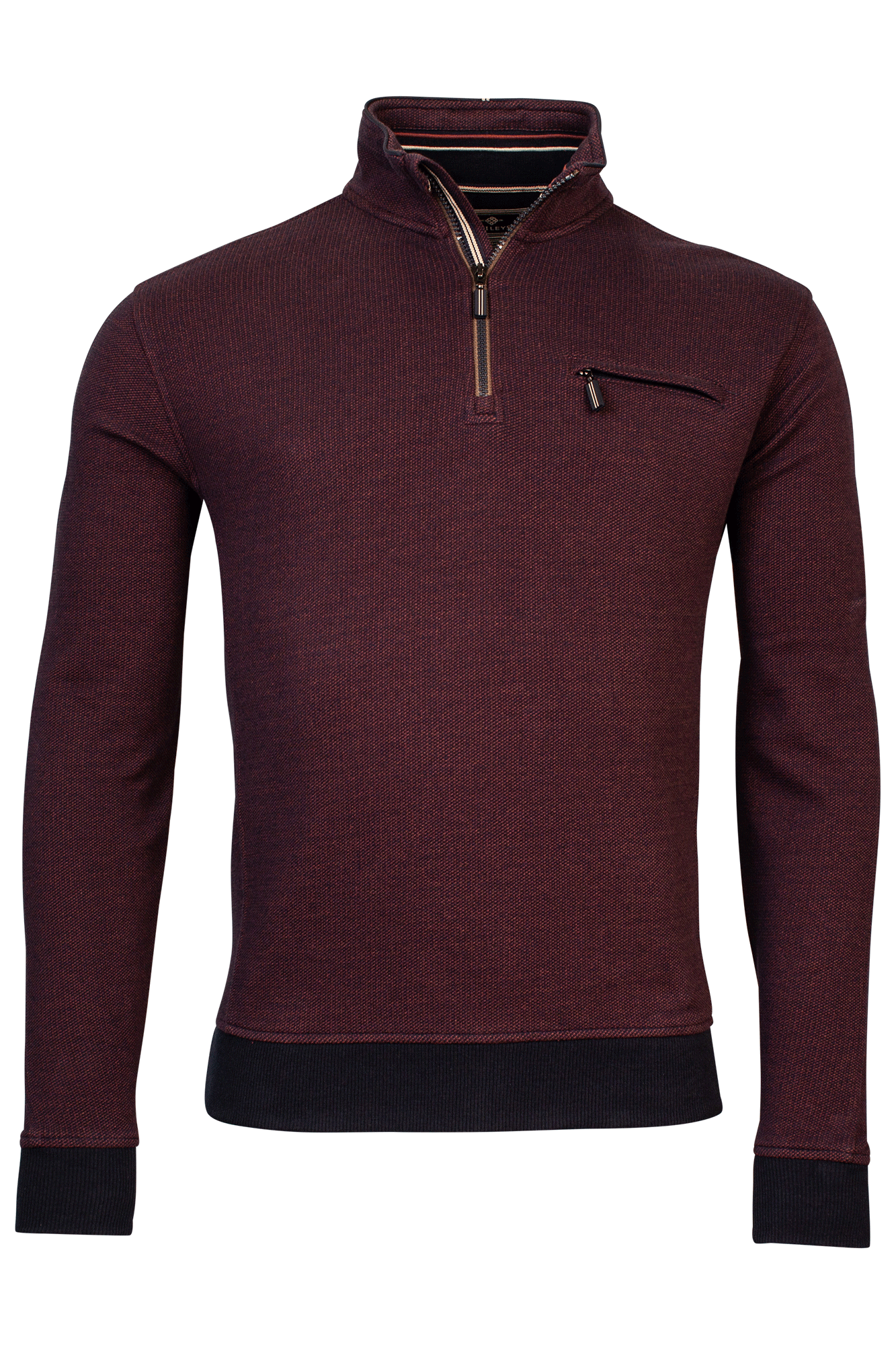 Baileys Dark Red Blue Half Zip Jumper