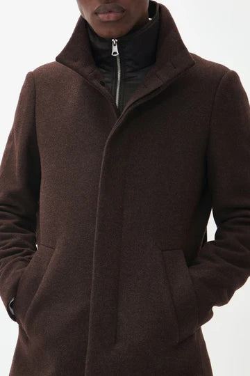 MATINIQUE HARVEY WOOL COAT - ESPRESSO