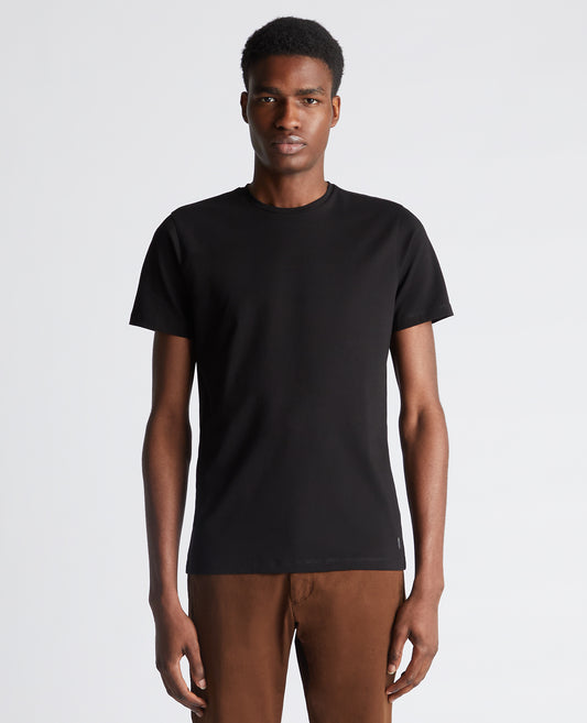 Remus Uomo Tapered Fit Black Cotton T-Shirt