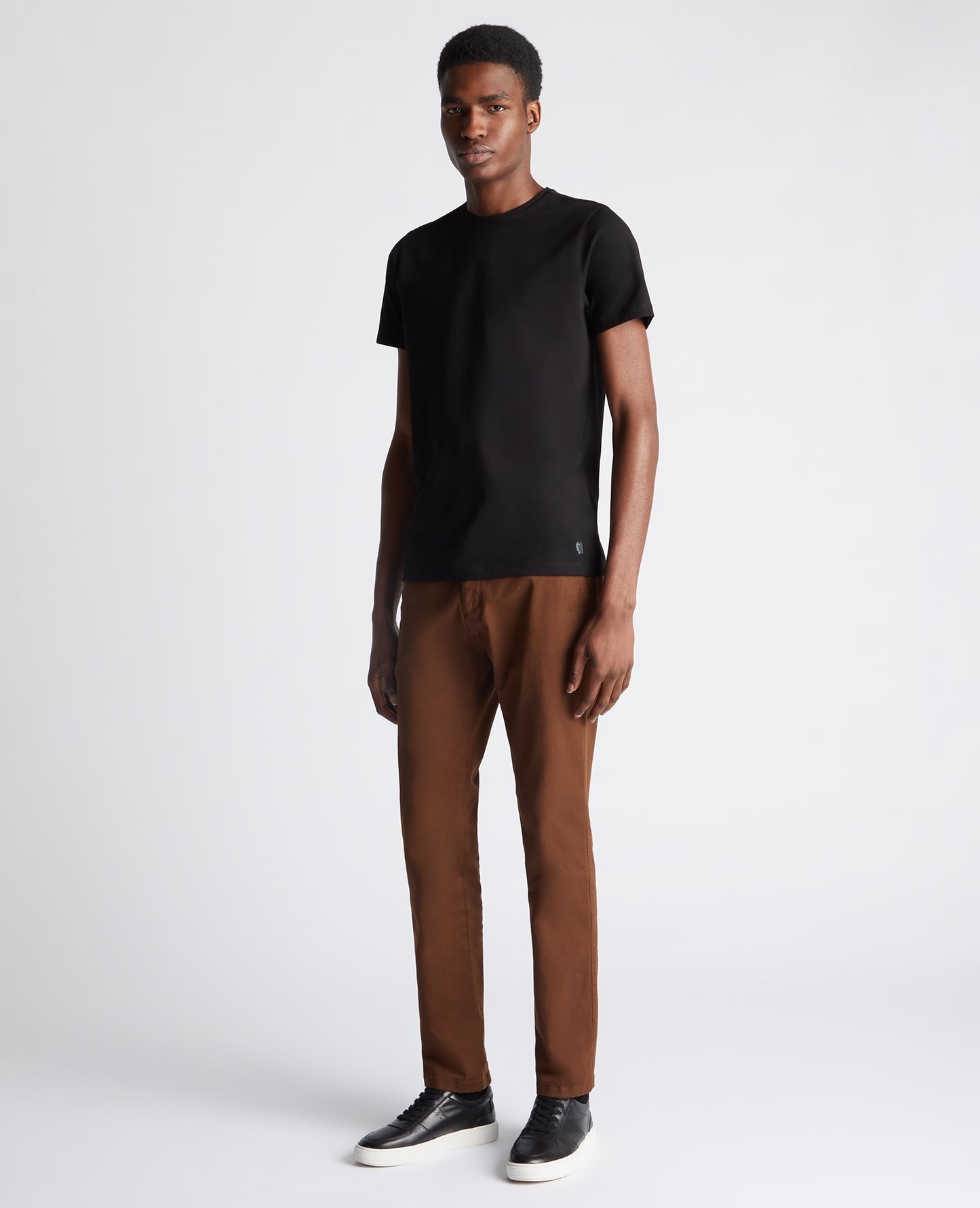 Remus Uomo Tapered Fit Black Cotton T-Shirt