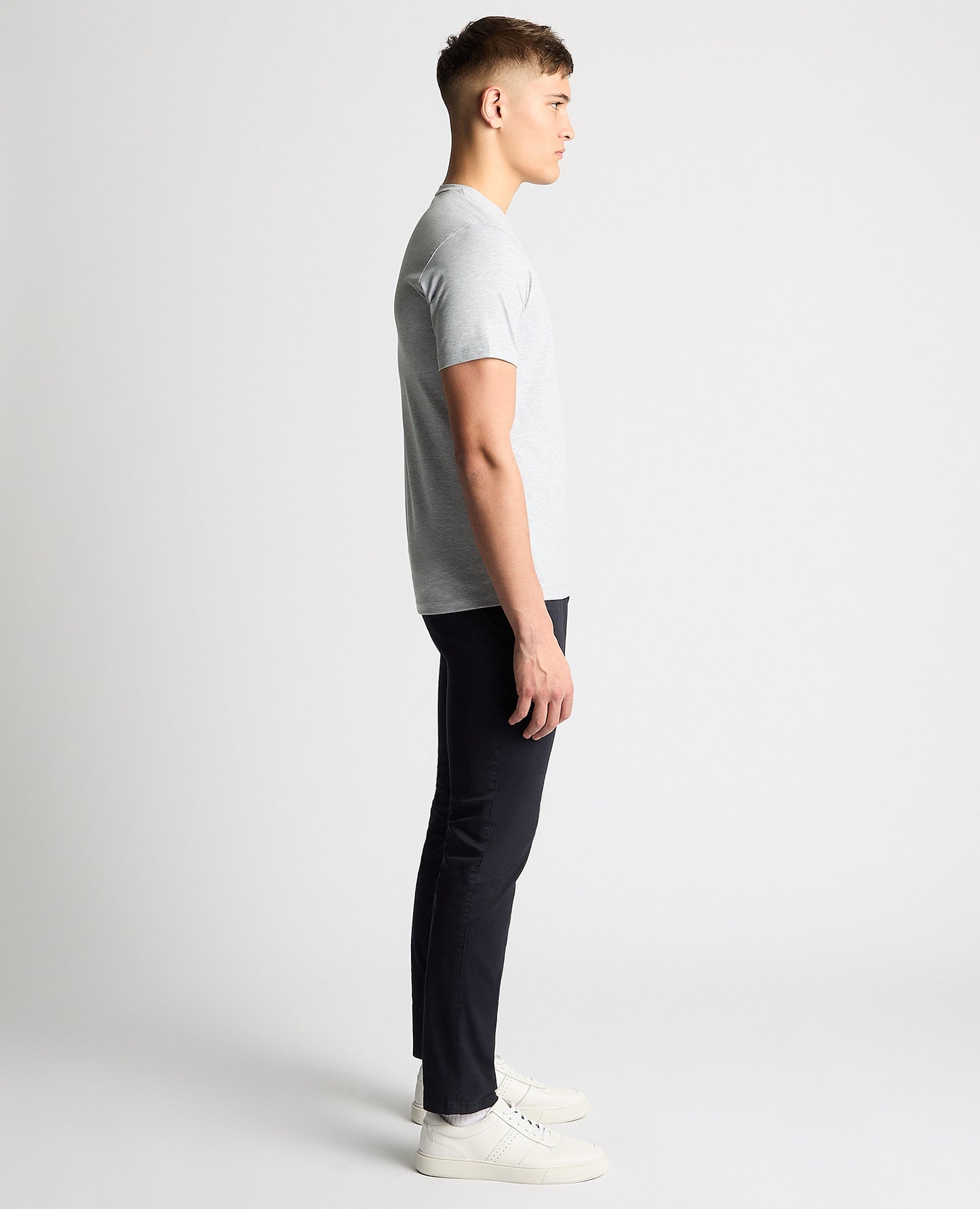 Remus Uomo Tapered Fit Grey Cotton T-Shirt