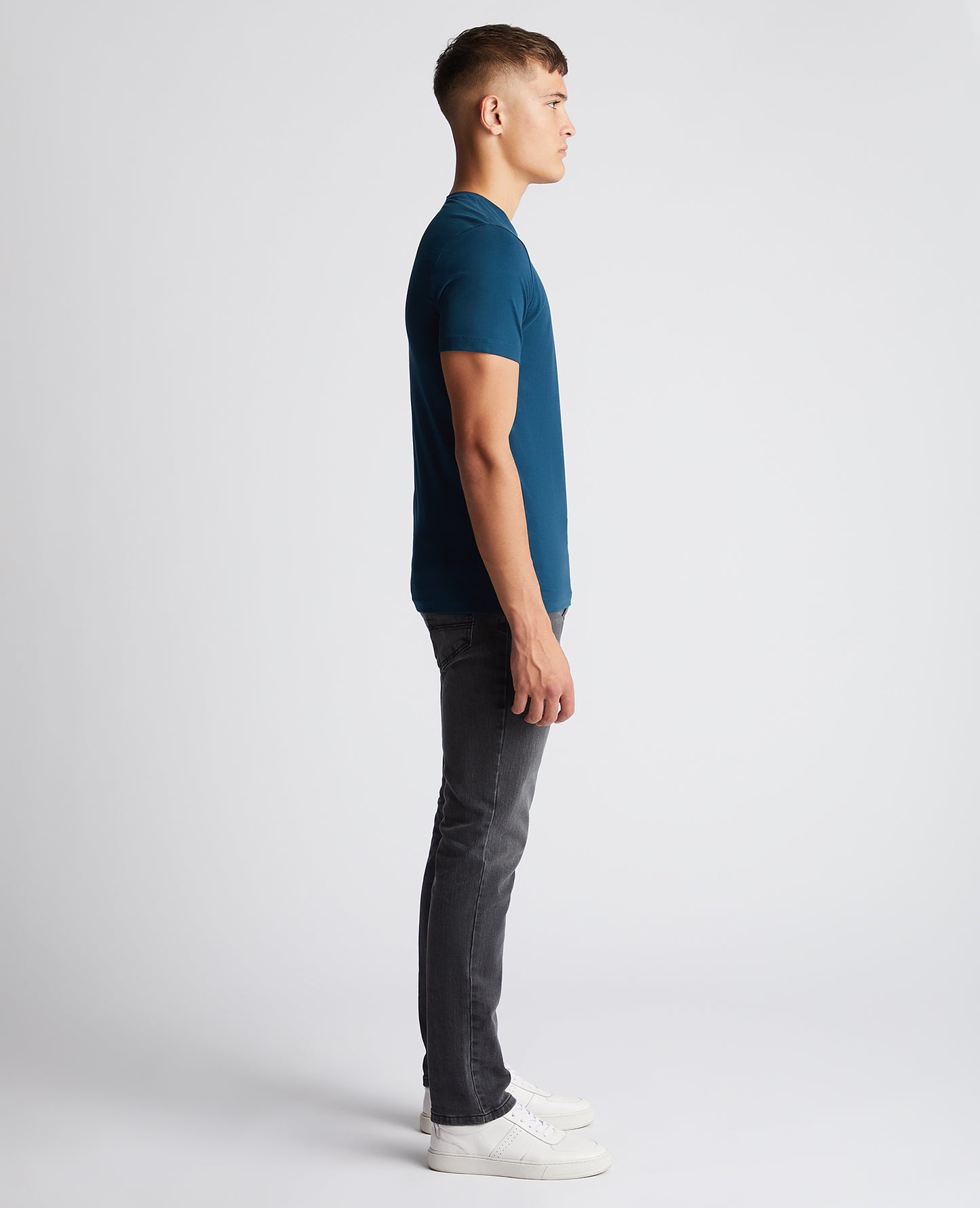 Remus Uomo Tapered Fit Blue Cotton T-Shirt