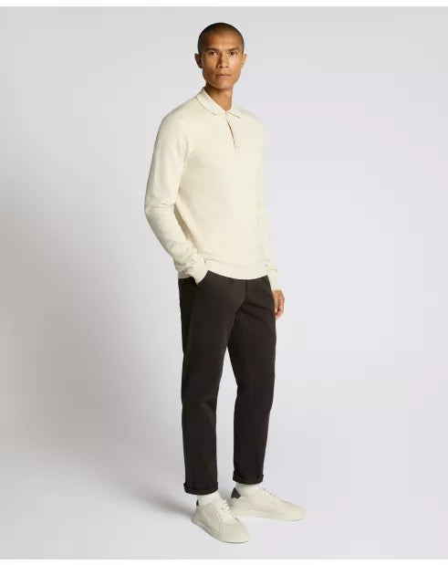 Remus Uomo Stone Cotton 3 Button Jumper