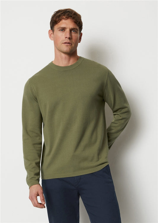 Marc O'Polo Olive Organic Cotton Round-Neck Jumper