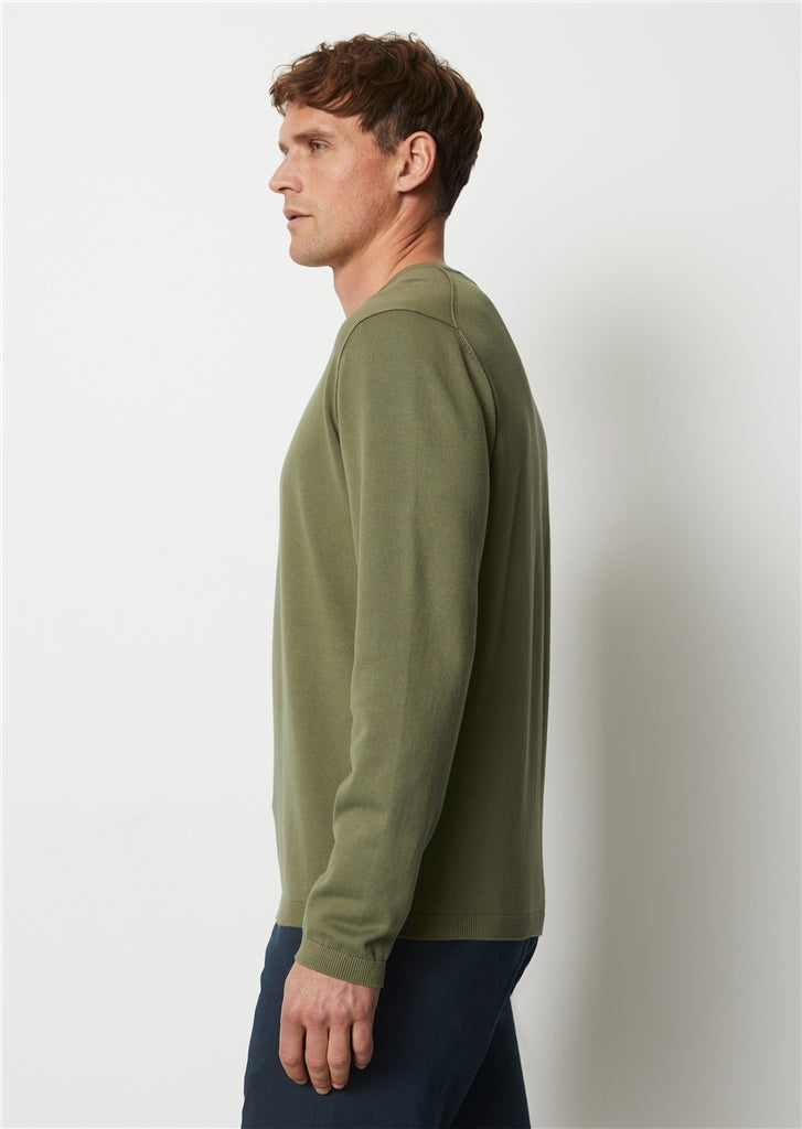 Marc O'Polo Olive Organic Cotton Round-Neck Jumper