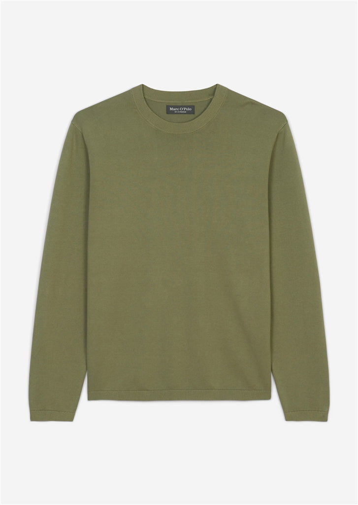 Marc O'Polo Olive Organic Cotton Round-Neck Jumper