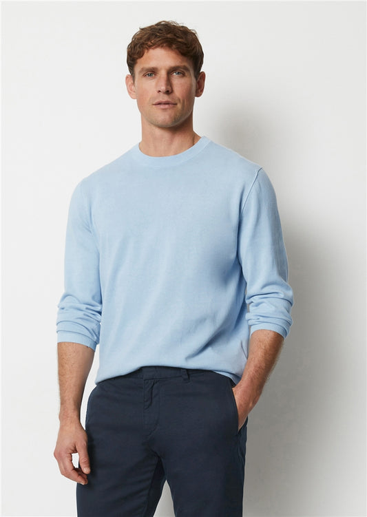 Marc O'Polo Blue Organic Cotton Round-Neck Jumper