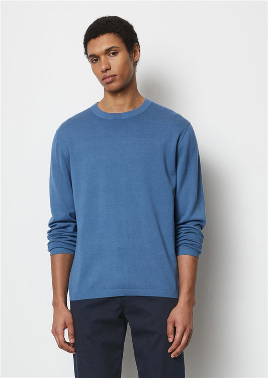 Marc O'Polo Dark Blue Organic Cotton Round-Neck Jumper