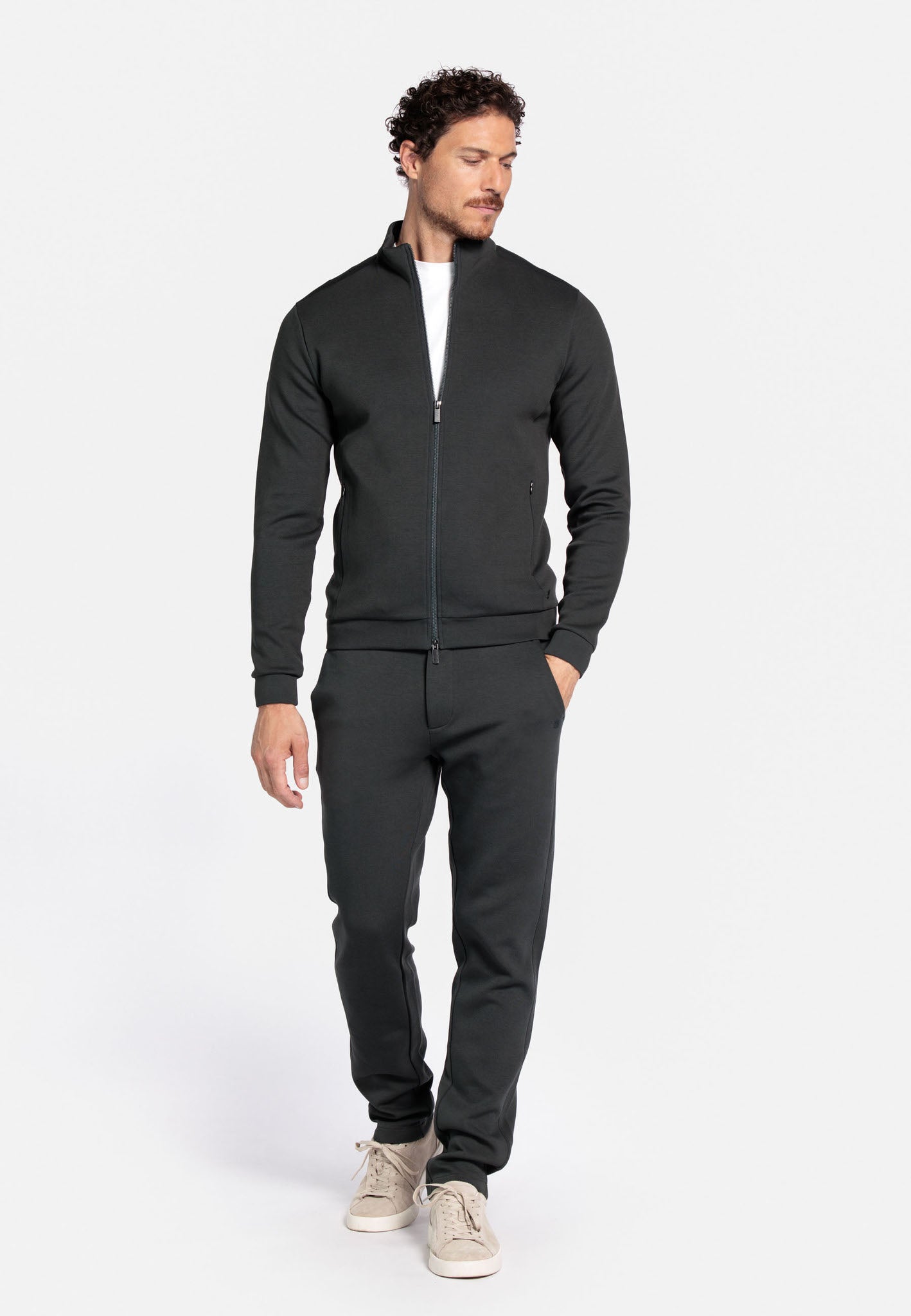 Thomas Maine Dark Green Full Zip Jumper