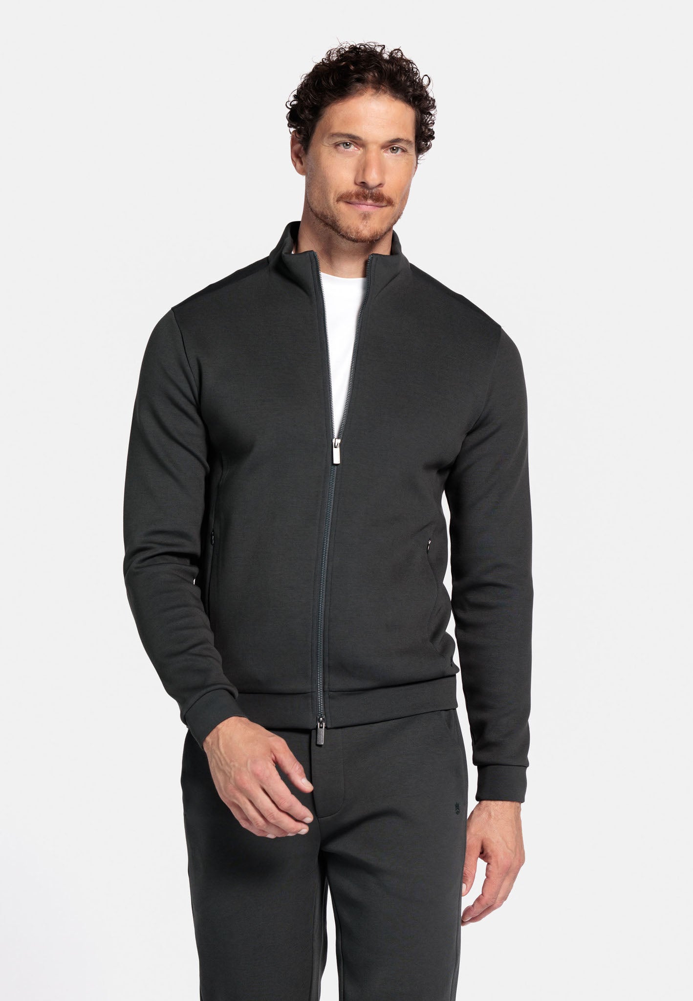 Thomas Maine Dark Green Full Zip Jumper