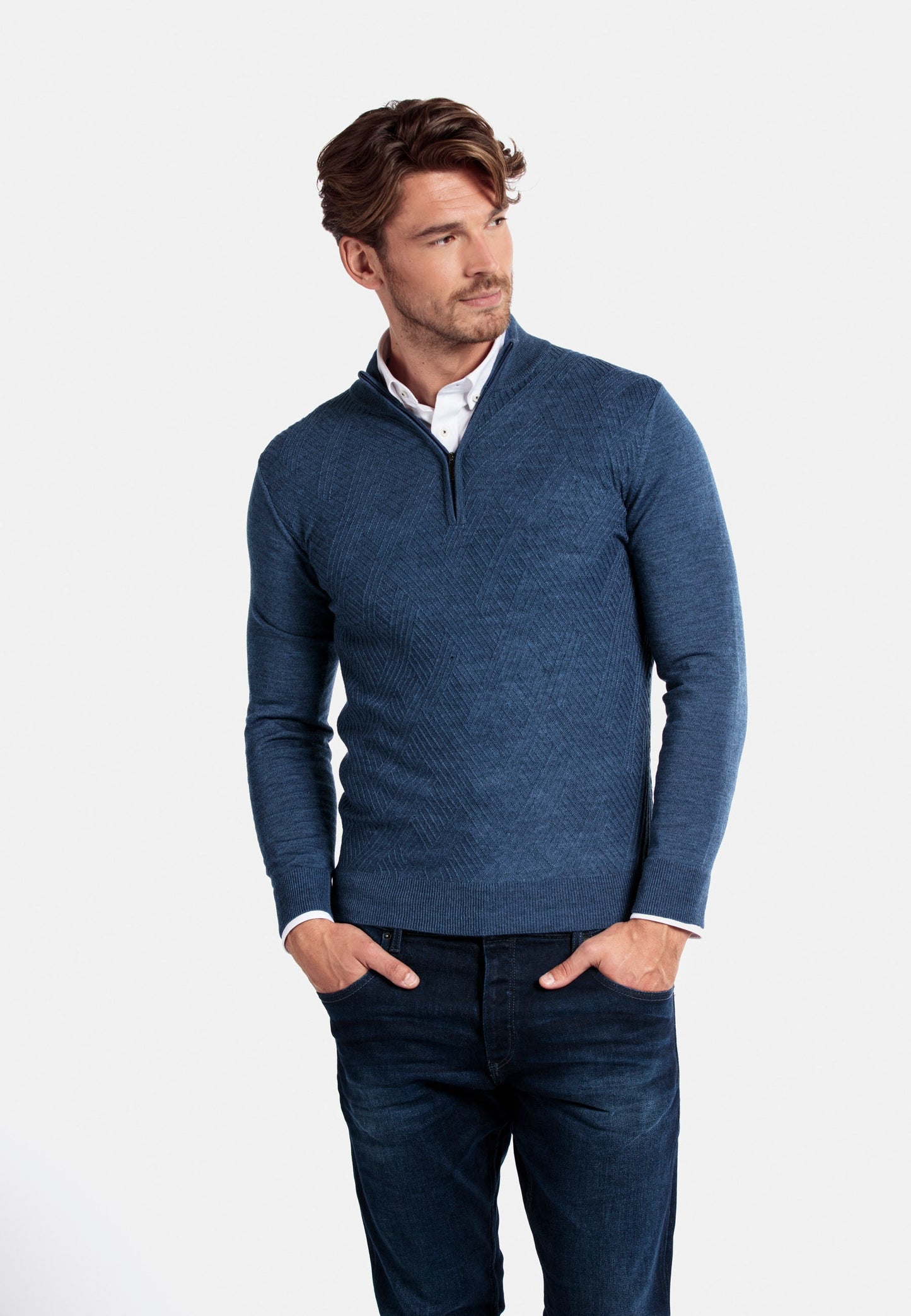 Baileys Blue Half Zip Jumper