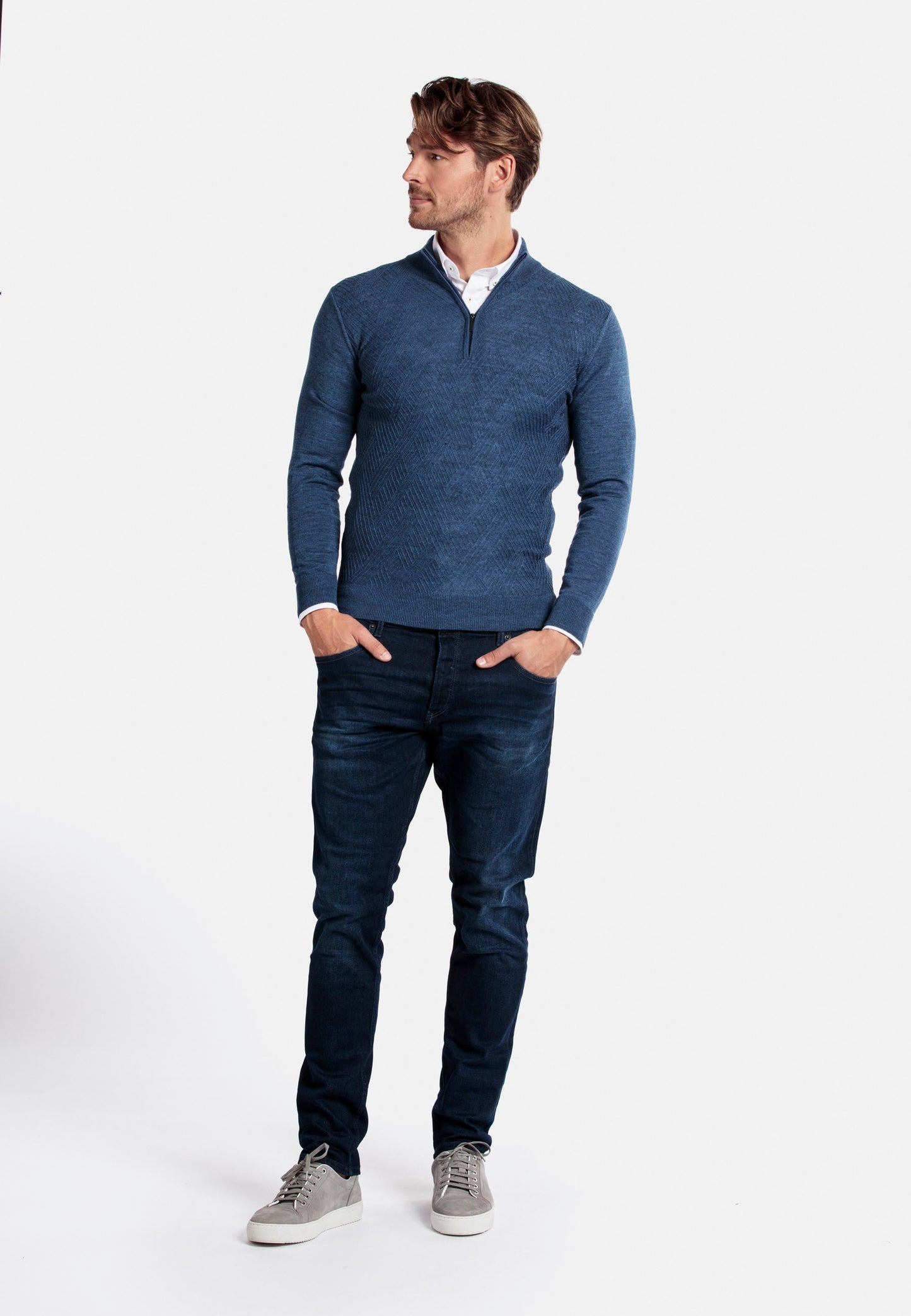 Baileys Blue Half Zip Jumper