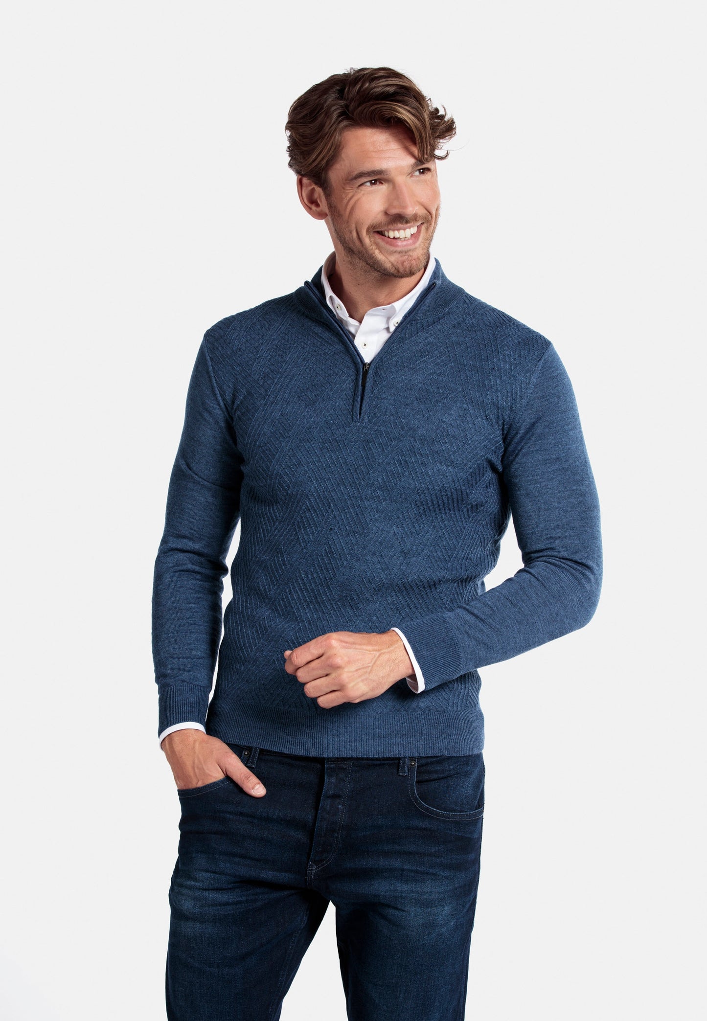 Baileys Blue Half Zip Jumper