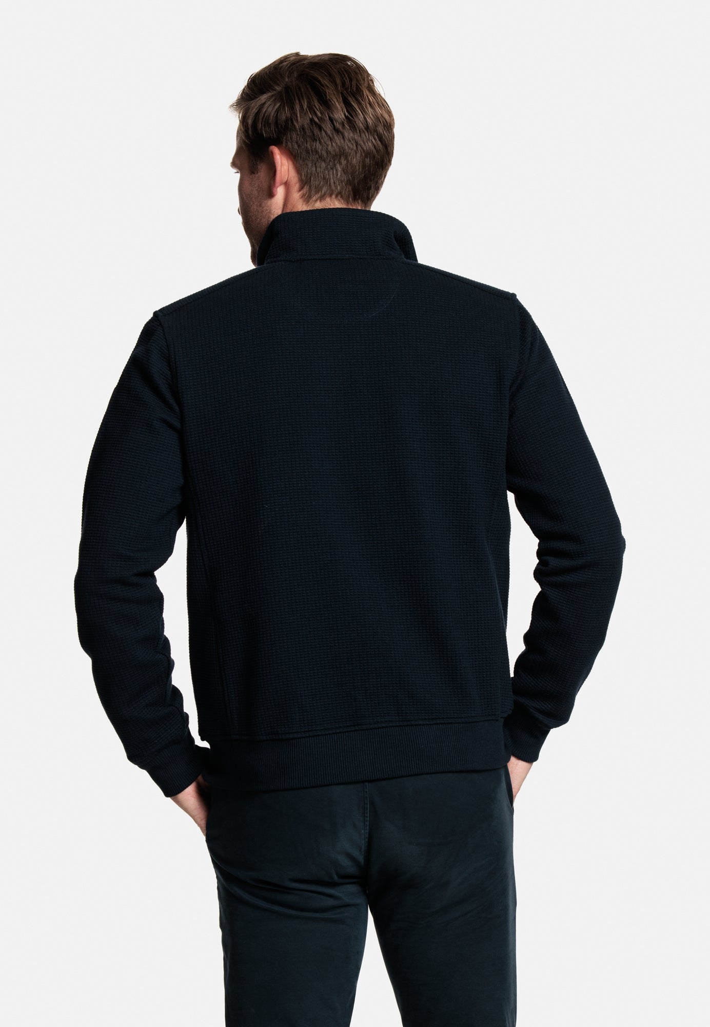 Baileys Navy Zip-Up Padded Jumper