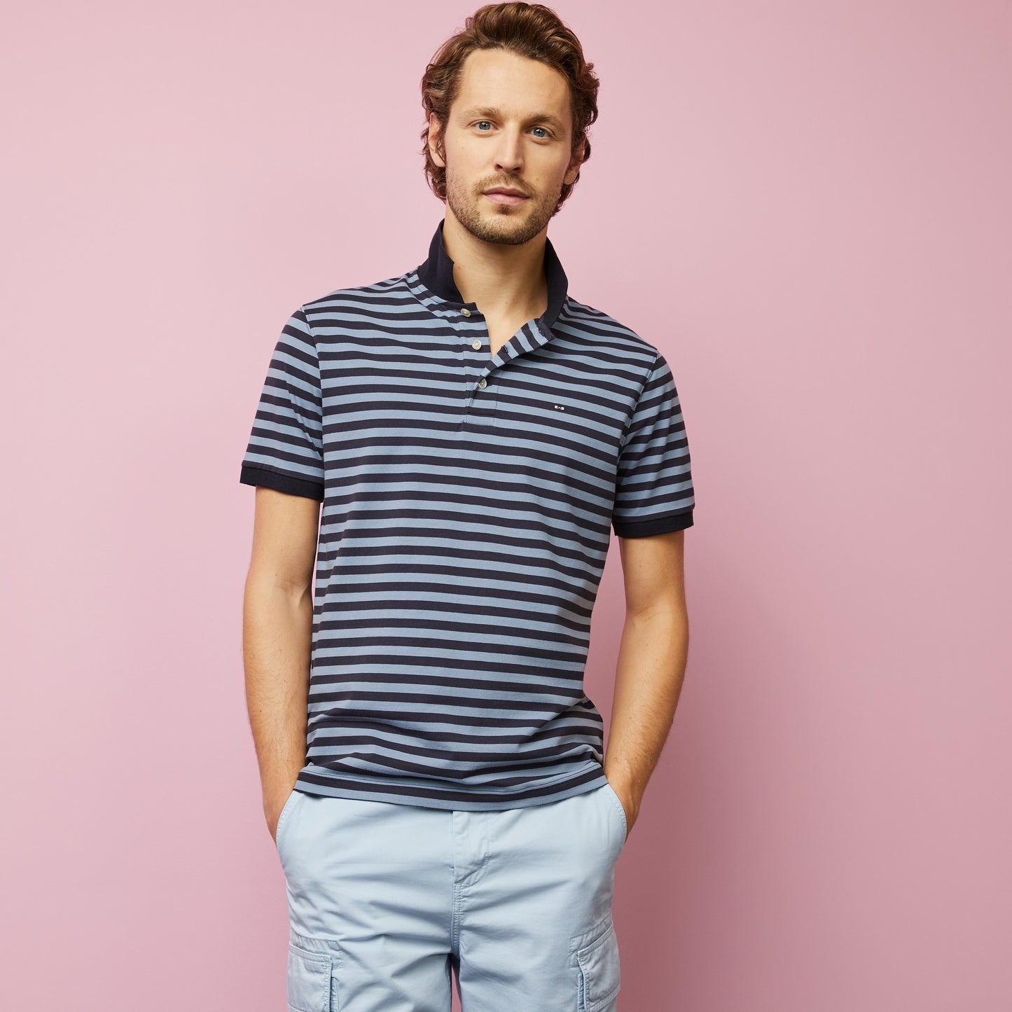 Eden Park Grey Striped Rugby Polo