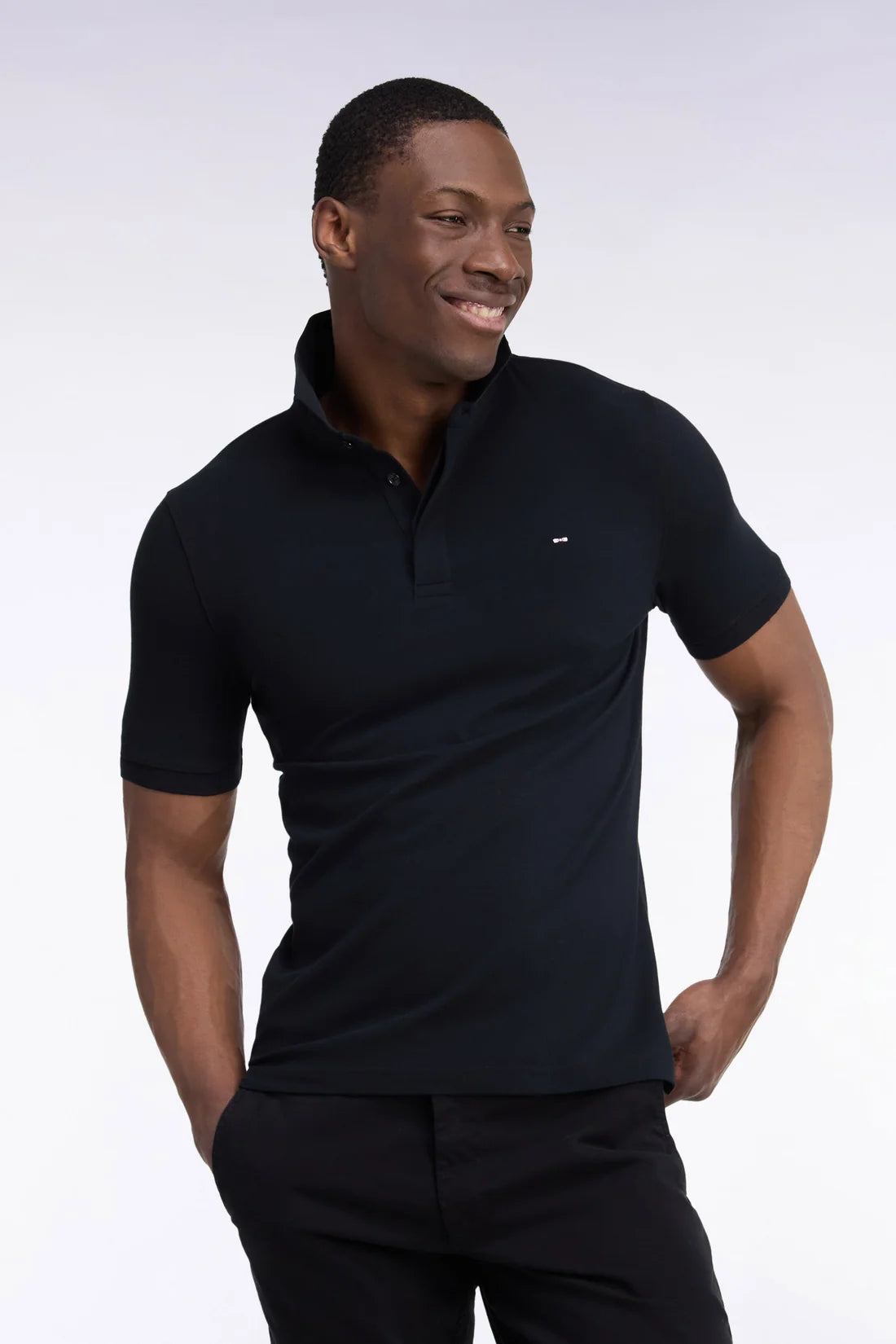 Eden Park Classic Black Cotton Poloshirt