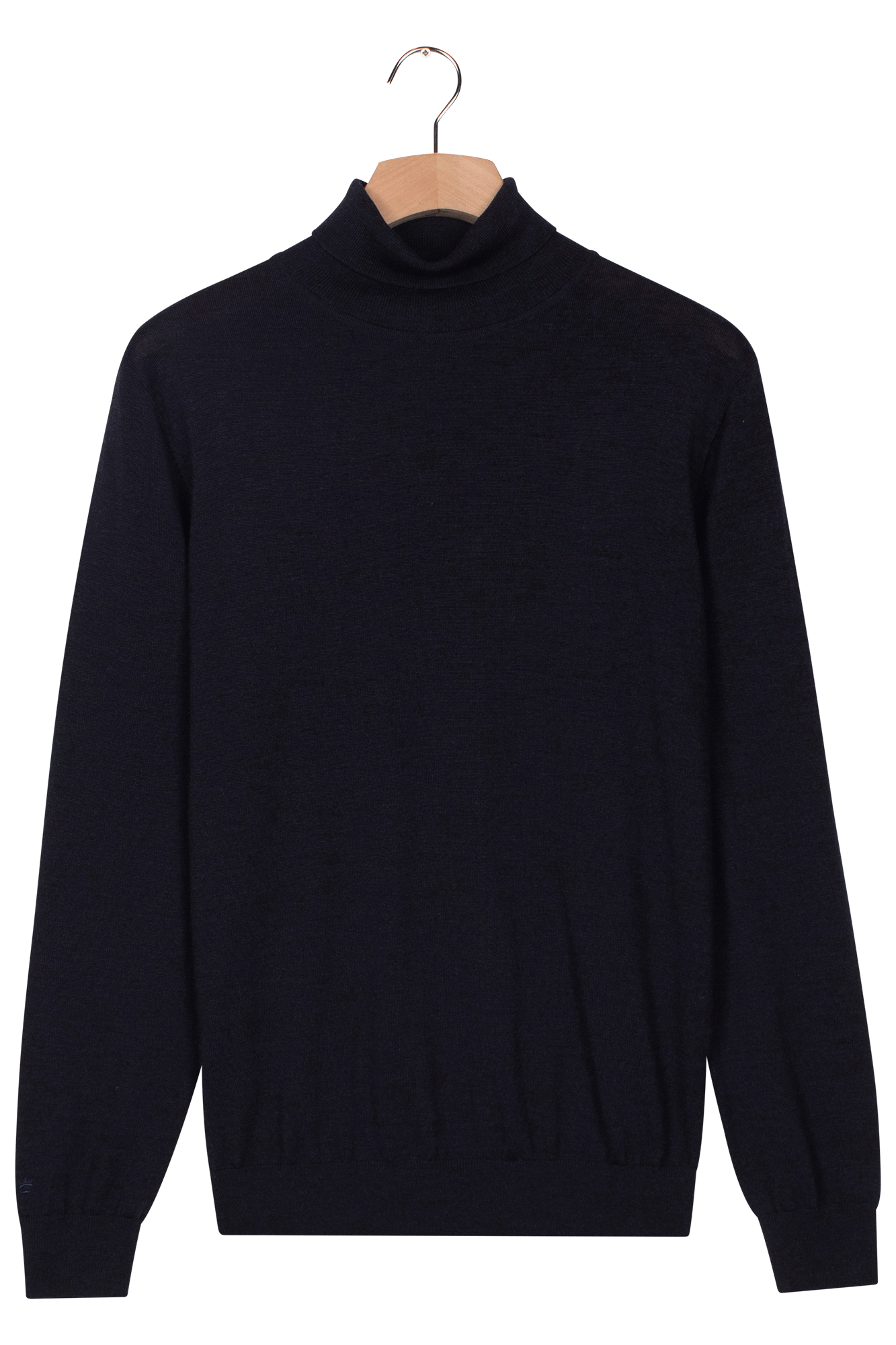 Baileys Navy Roll Neck Merino Wool Jumper