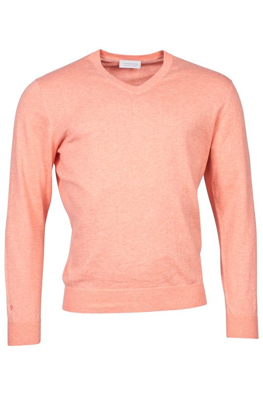 Thomas Maine Bright Orange V-Neck Jumper