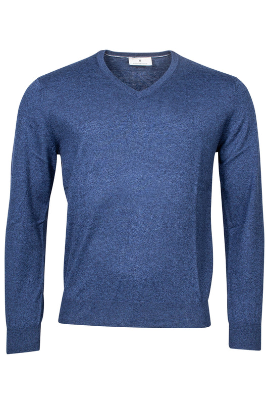 Thomas Maine Marine Blue V-Neck Jumper