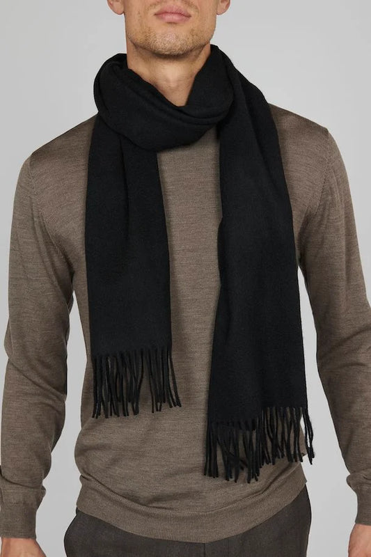 Matinique Black Merino Wool Scarf