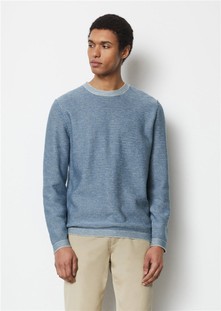 Marc O'Polo Blue Organic Cotton and Linen Jumper