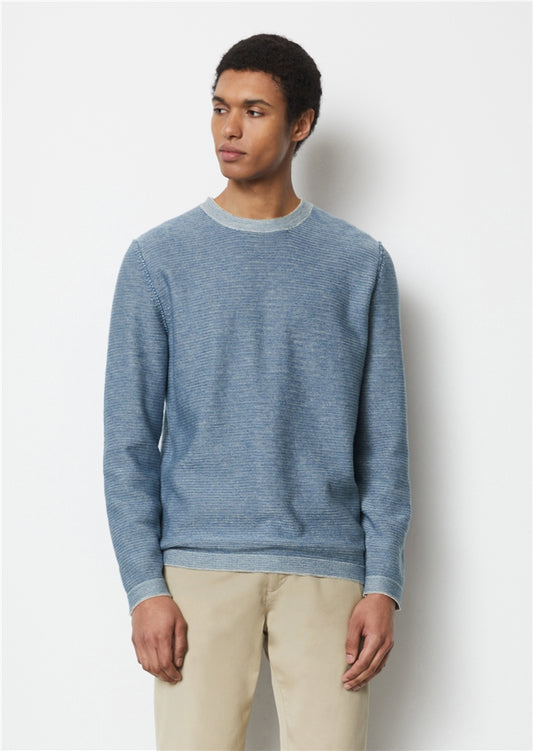 Marc O'Polo Blue Organic Cotton and Linen Jumper