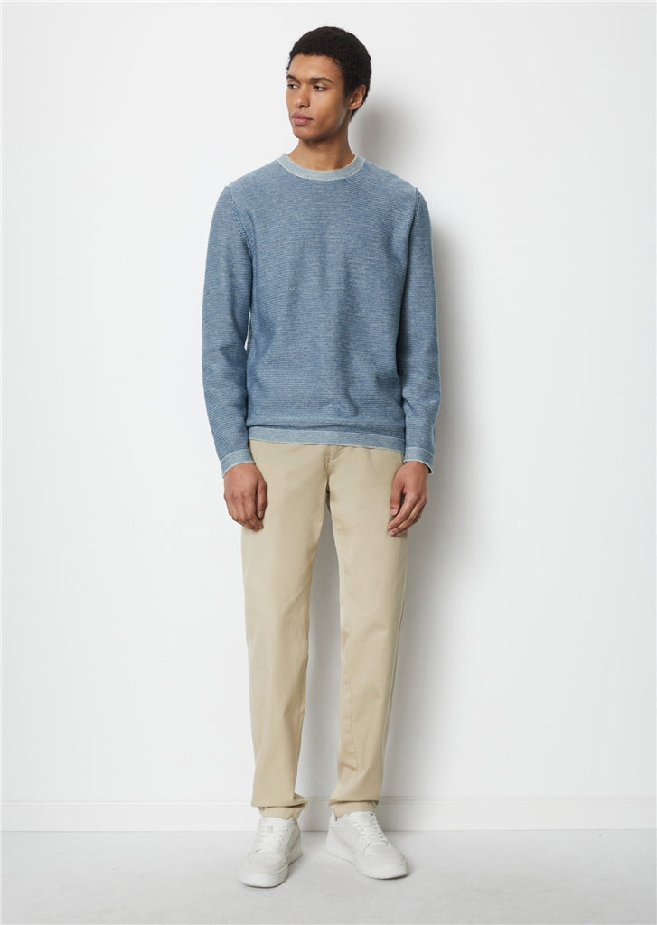 Marc O'Polo Blue Organic Cotton and Linen Jumper