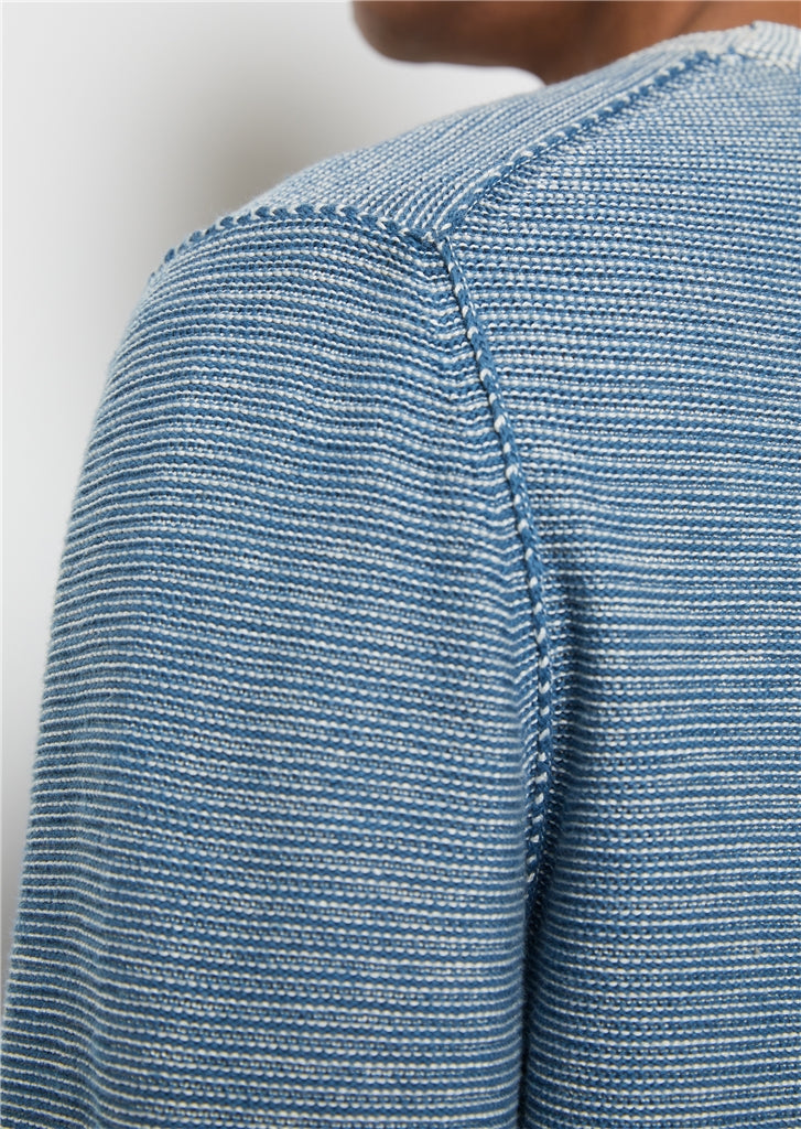 Marc O'Polo Blue Organic Cotton and Linen Jumper