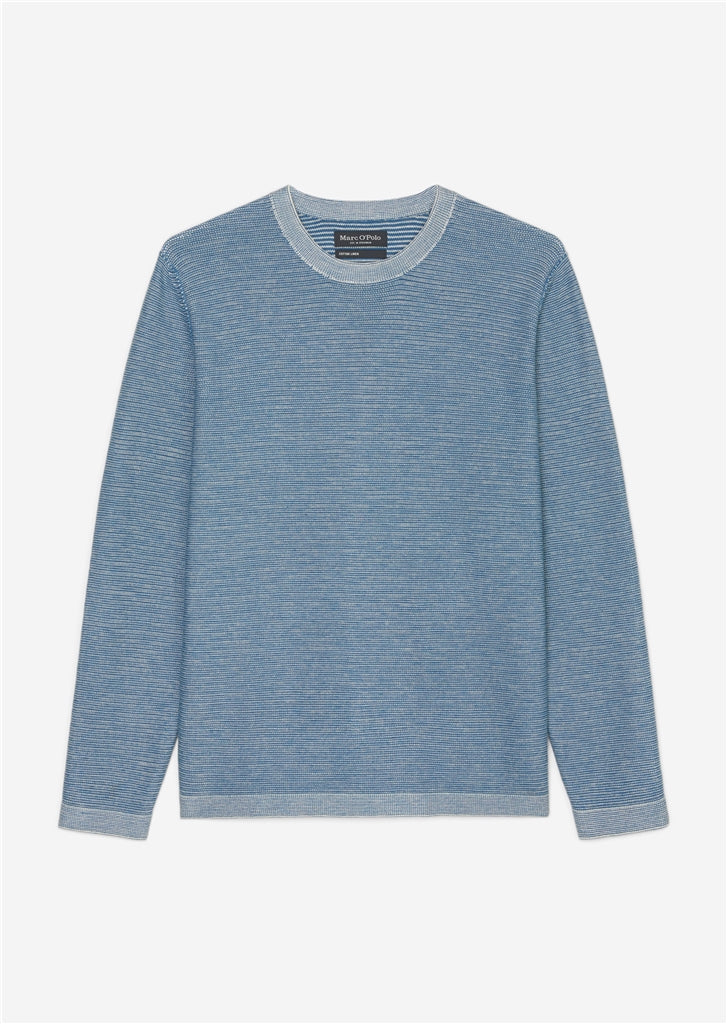 Marc O'Polo Blue Organic Cotton and Linen Jumper