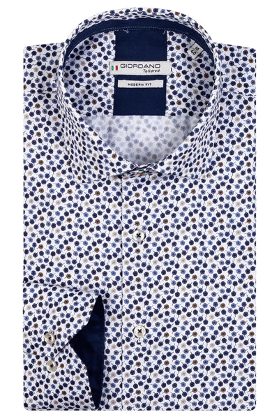 Giordano Navy Print Cotton Shirt