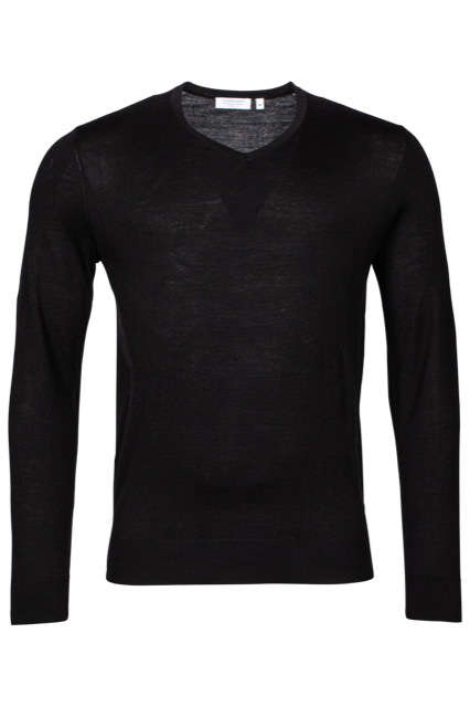 Giordano Black V Neck Merino Wool Jumper