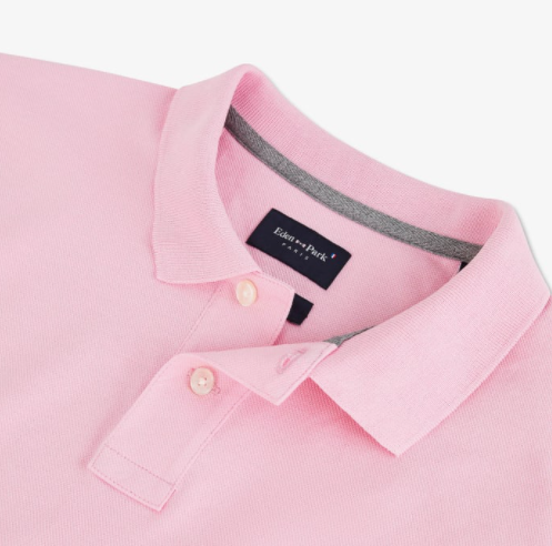 Eden Park Rose Pink Long Sleeve Poloshirt made from soft cotton pique. Available at StylishGuy Menswear Dublin.