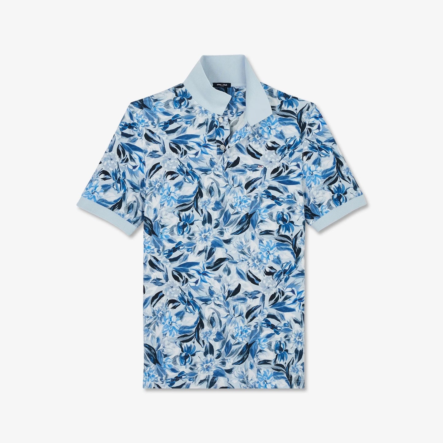 Eden Park Blue Floral Cotton Polo